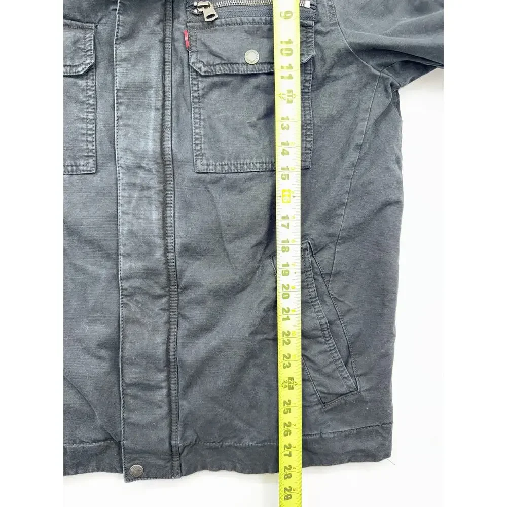 Levi's Two Pocket Military Insulated Cotton Jacket - Black - Men's Size Medium
